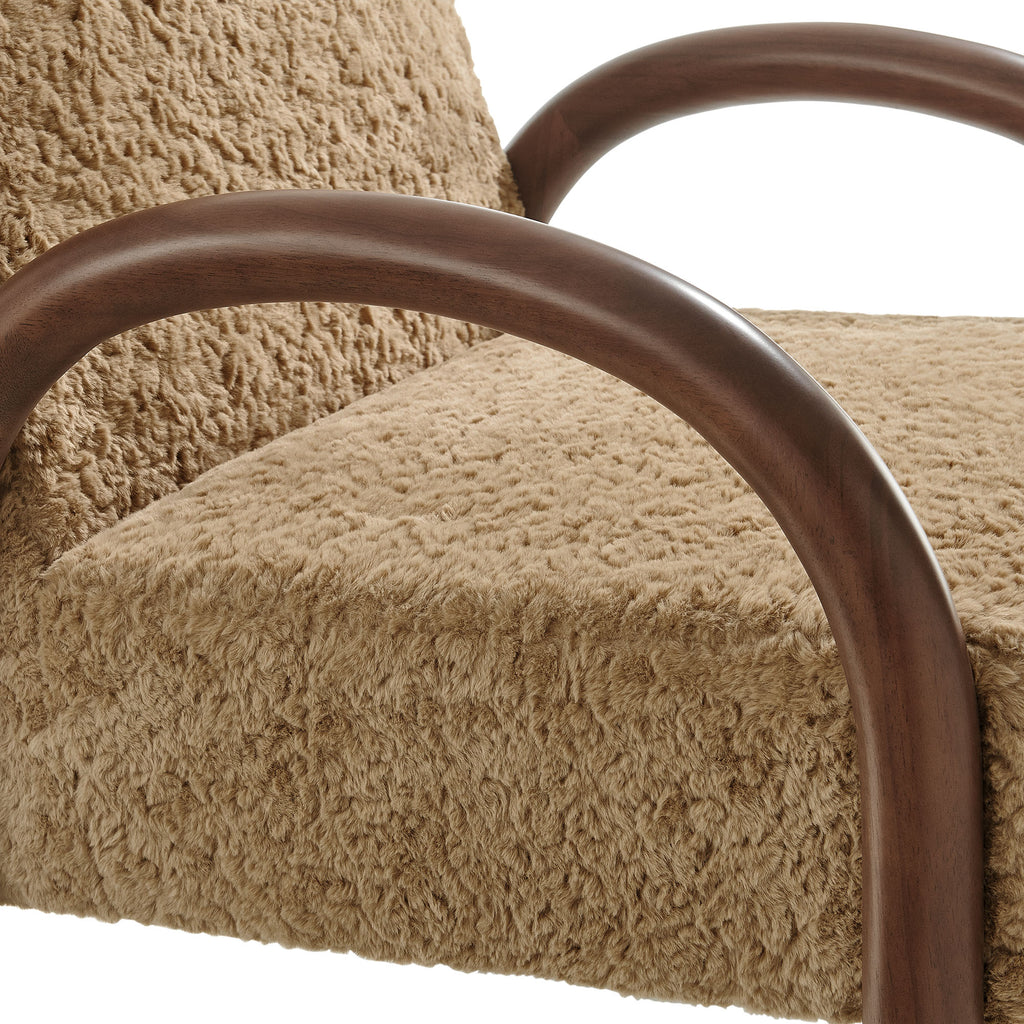 Lunet Faux Shearling Accent Armchair - Sand
