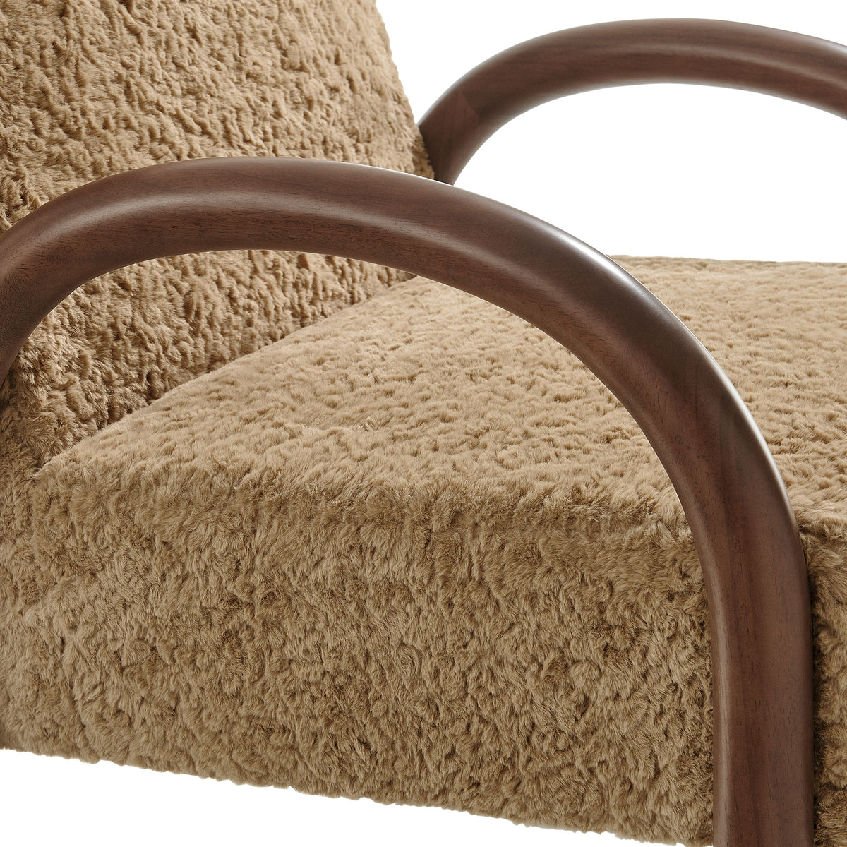 Lunet Faux Shearling Accent Armchair - Sand
