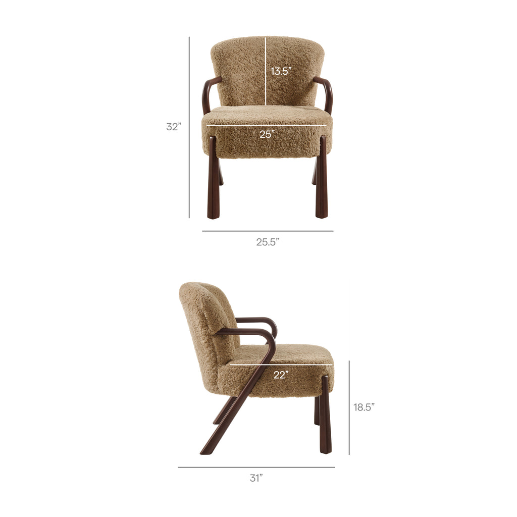 Arden Faux Shearling Accent Armchair - Sand