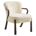 Arden Faux Shearling Accent Armchair - Ecru