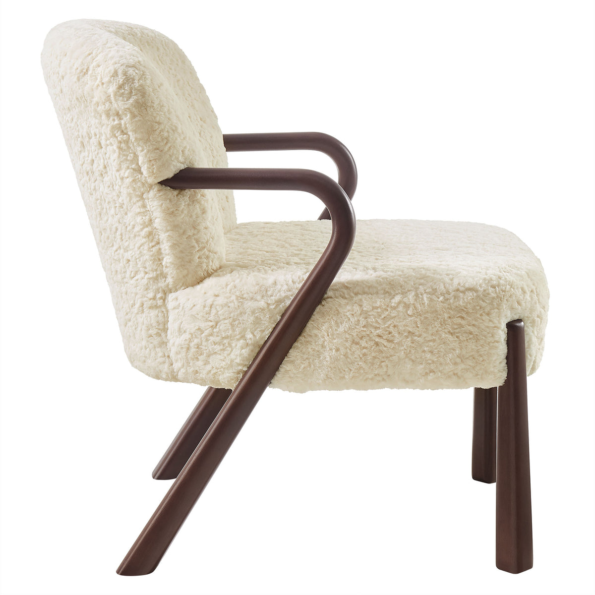 Arden Faux Shearling Accent Armchair - Ecru