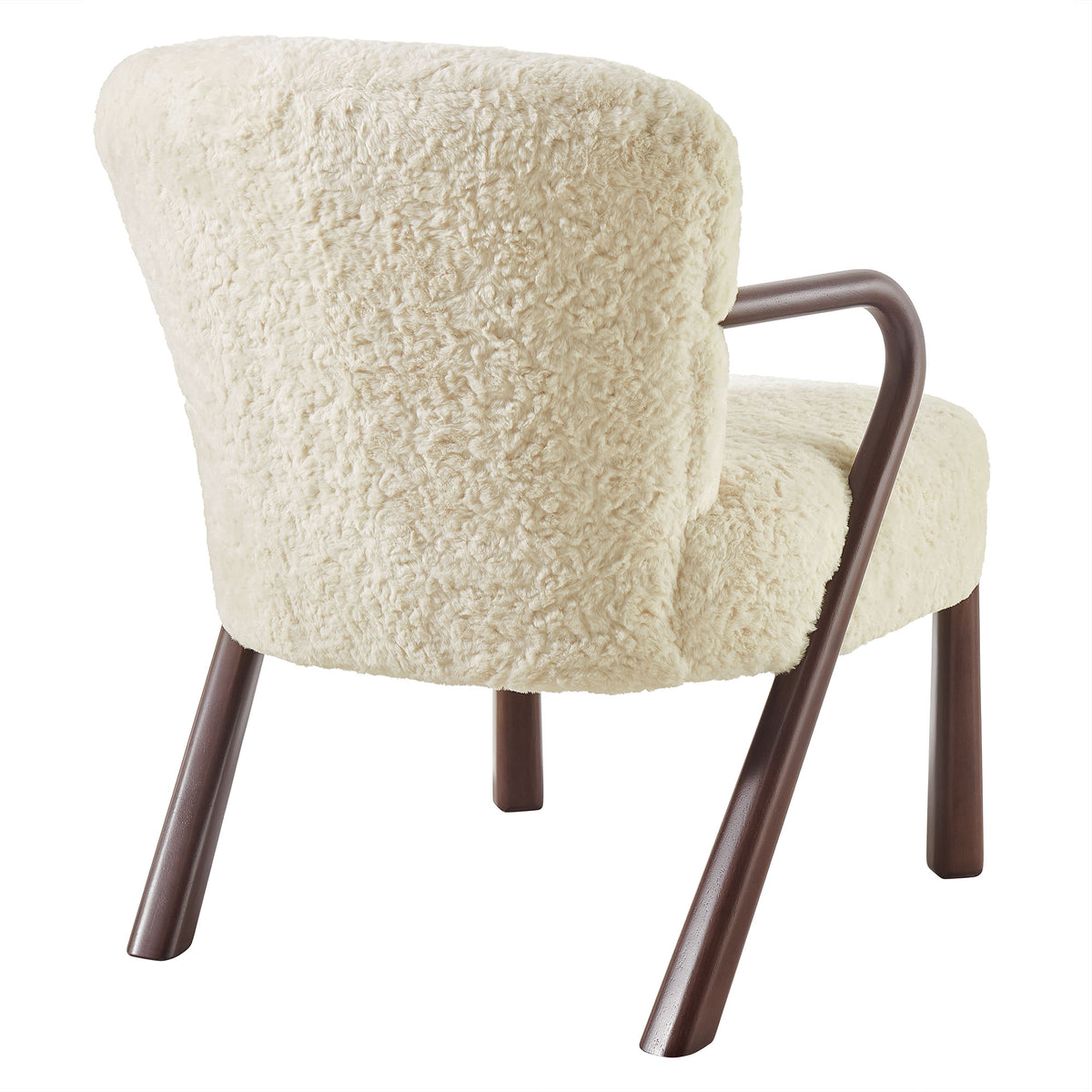 Arden Faux Shearling Accent Armchair - Ecru