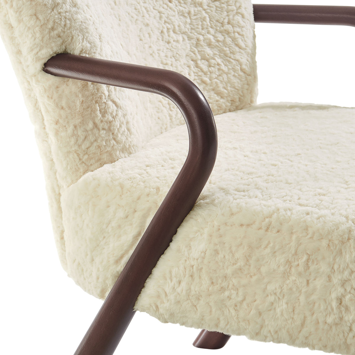 Arden Faux Shearling Accent Armchair - Ecru