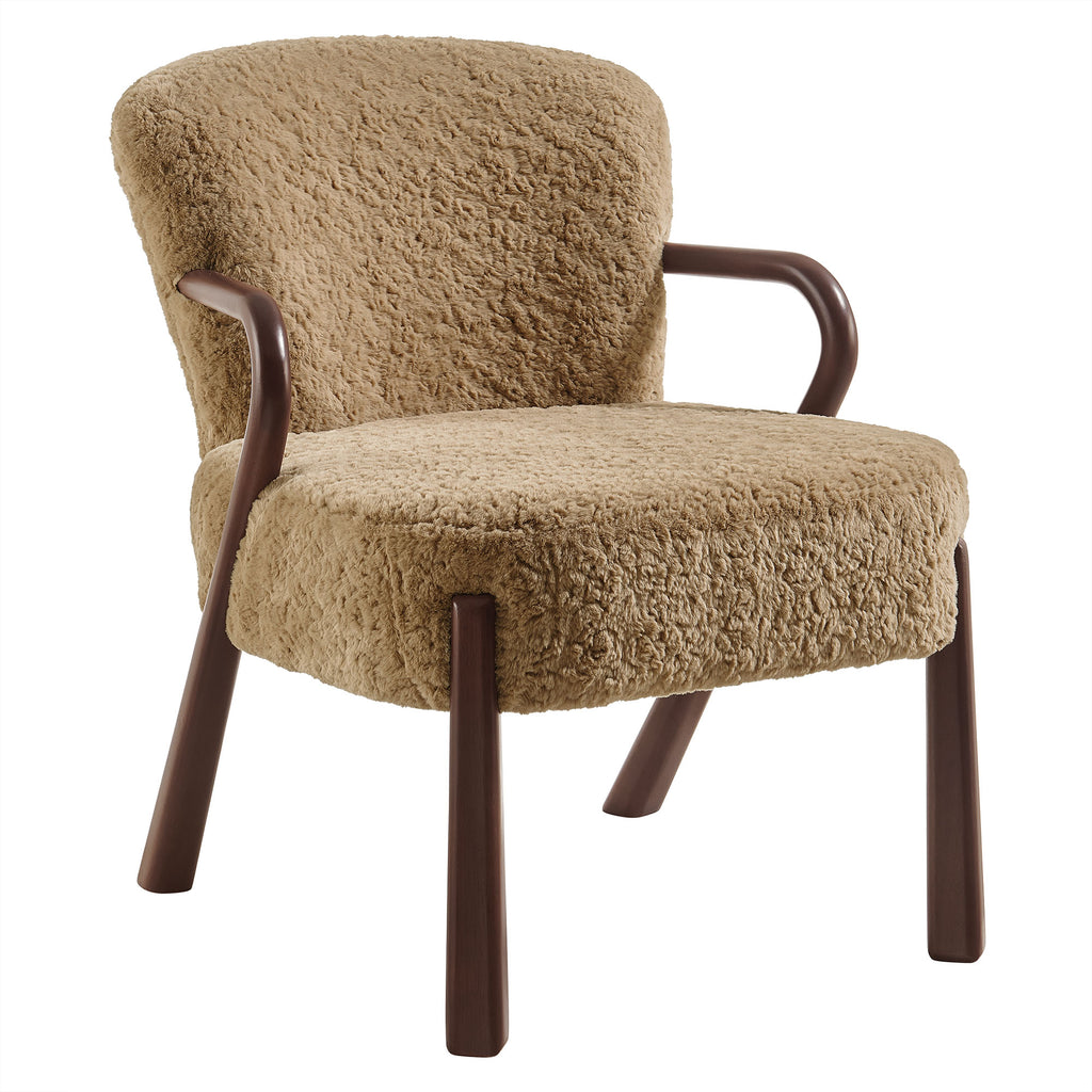 Arden Faux Shearling Accent Armchair - Sand