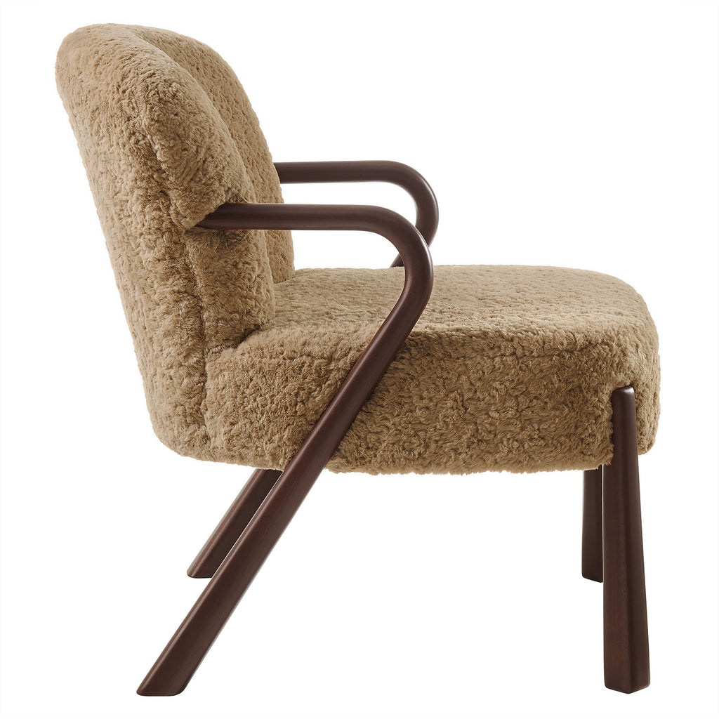 Arden Faux Shearling Accent Armchair - Sand