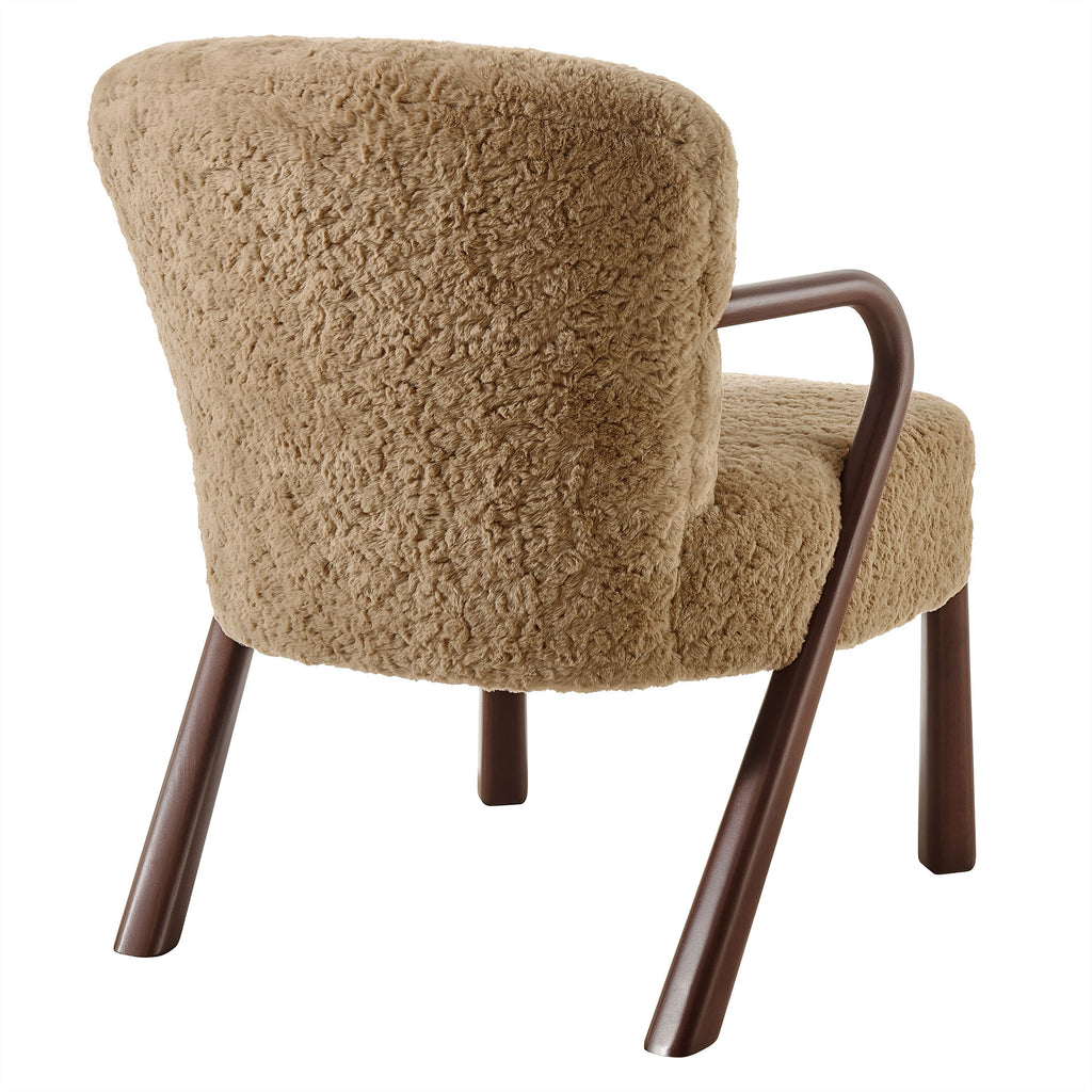 Arden Faux Shearling Accent Armchair - Sand