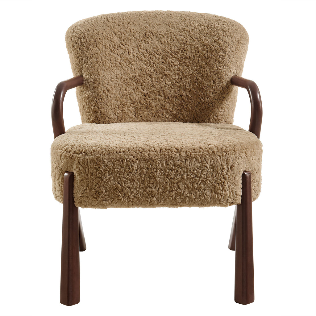 Arden Faux Shearling Accent Armchair - Sand