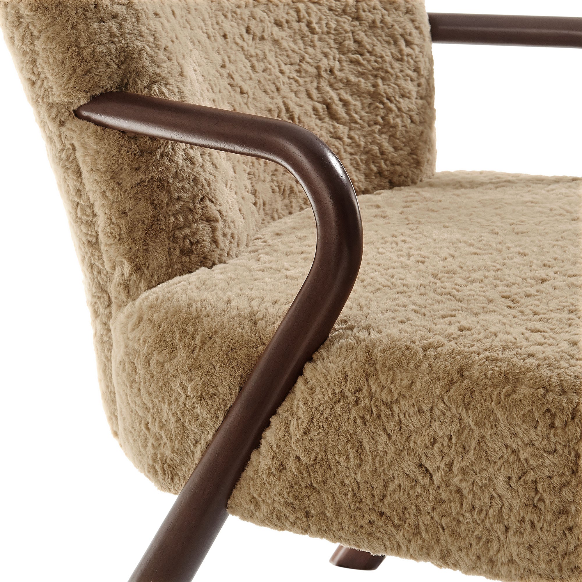 Arden Faux Shearling Accent Armchair - Sand