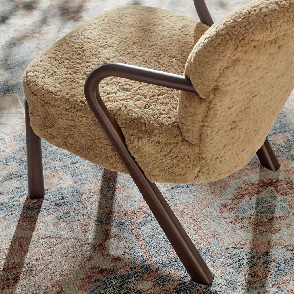 Arden Faux Shearling Accent Armchair - Sand