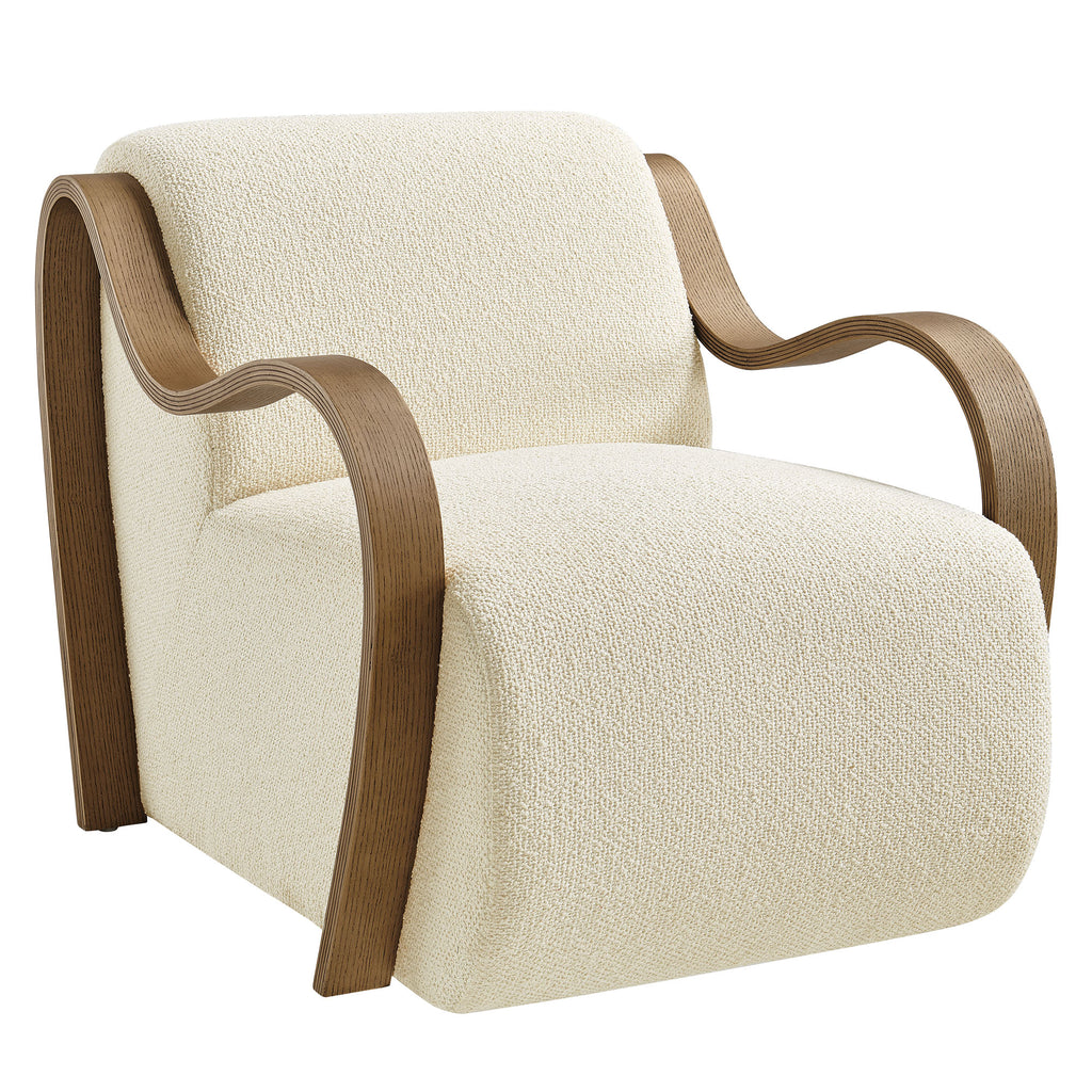 Atrium Lattice Boucle Accent Armchair - Cream