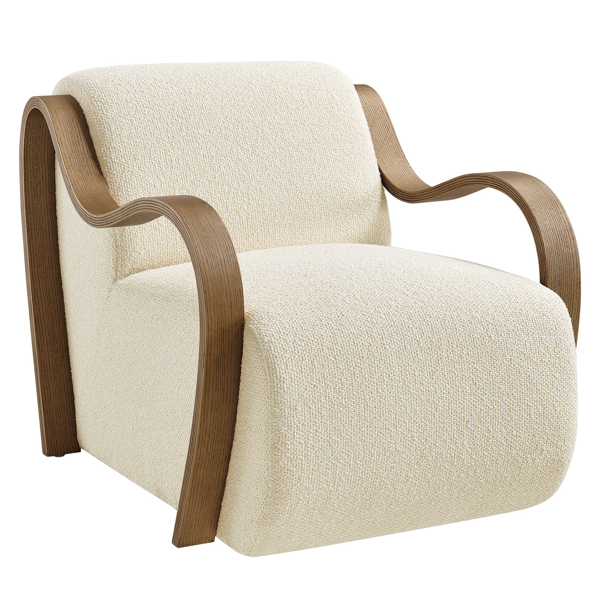 Atrium Lattice Boucle Accent Armchair - Cream