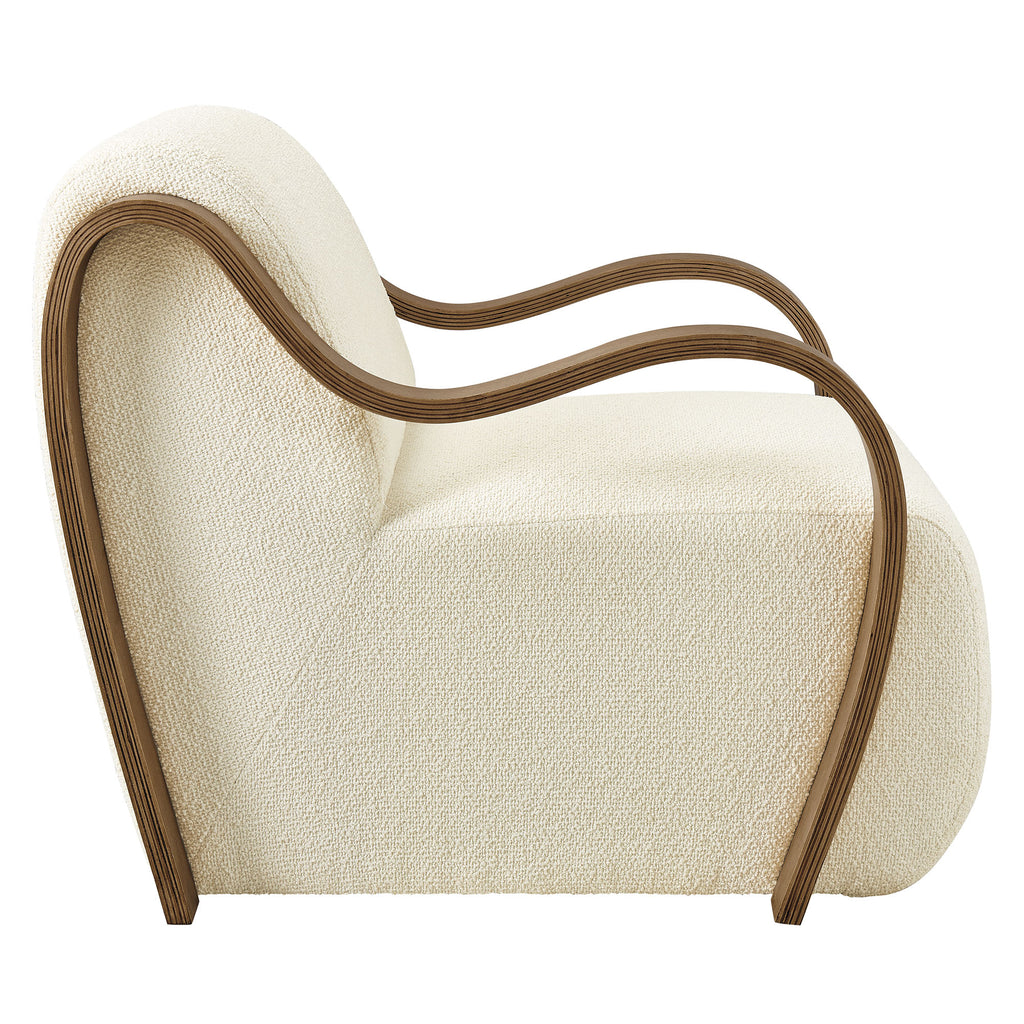 Atrium Lattice Boucle Accent Armchair - Cream