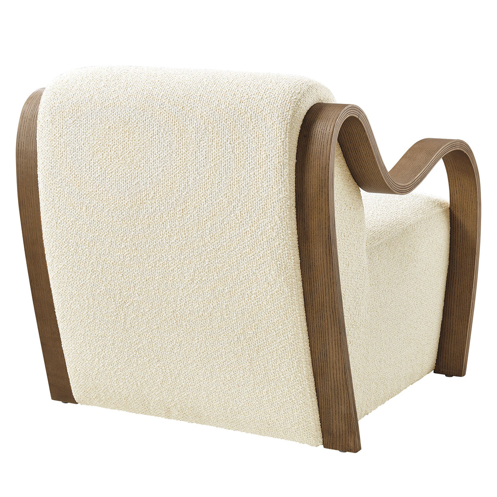 Atrium Lattice Boucle Accent Armchair - Cream