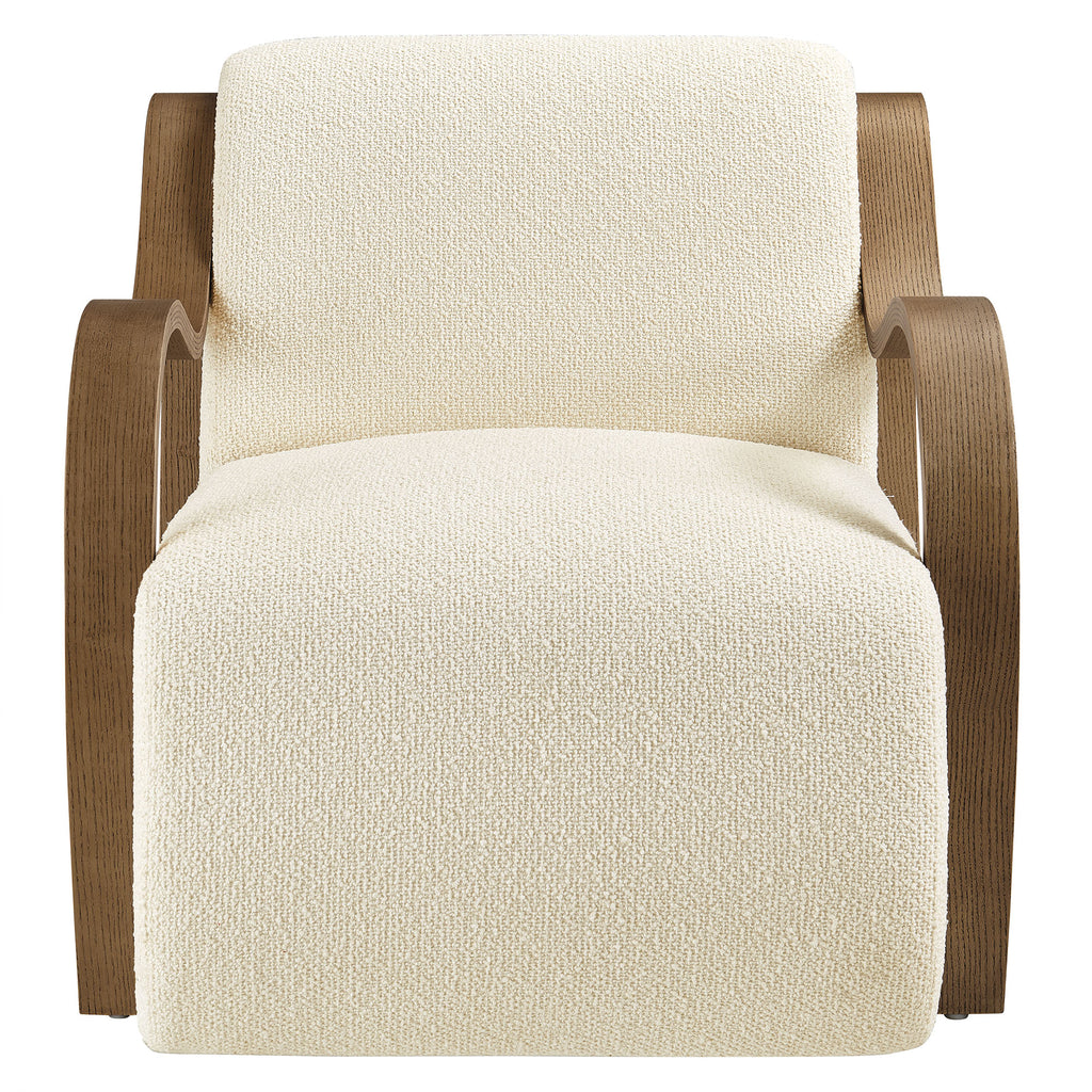 Atrium Lattice Boucle Accent Armchair - Cream