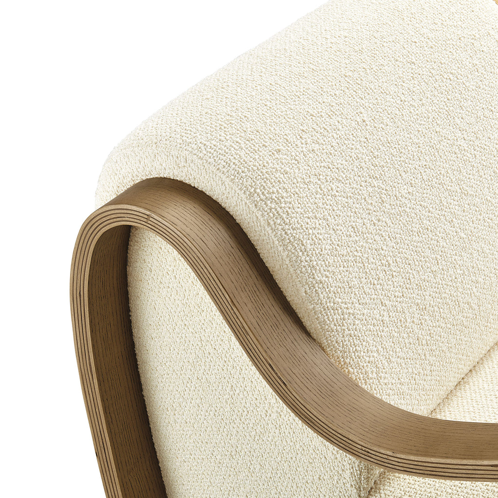 Atrium Lattice Boucle Accent Armchair - Cream