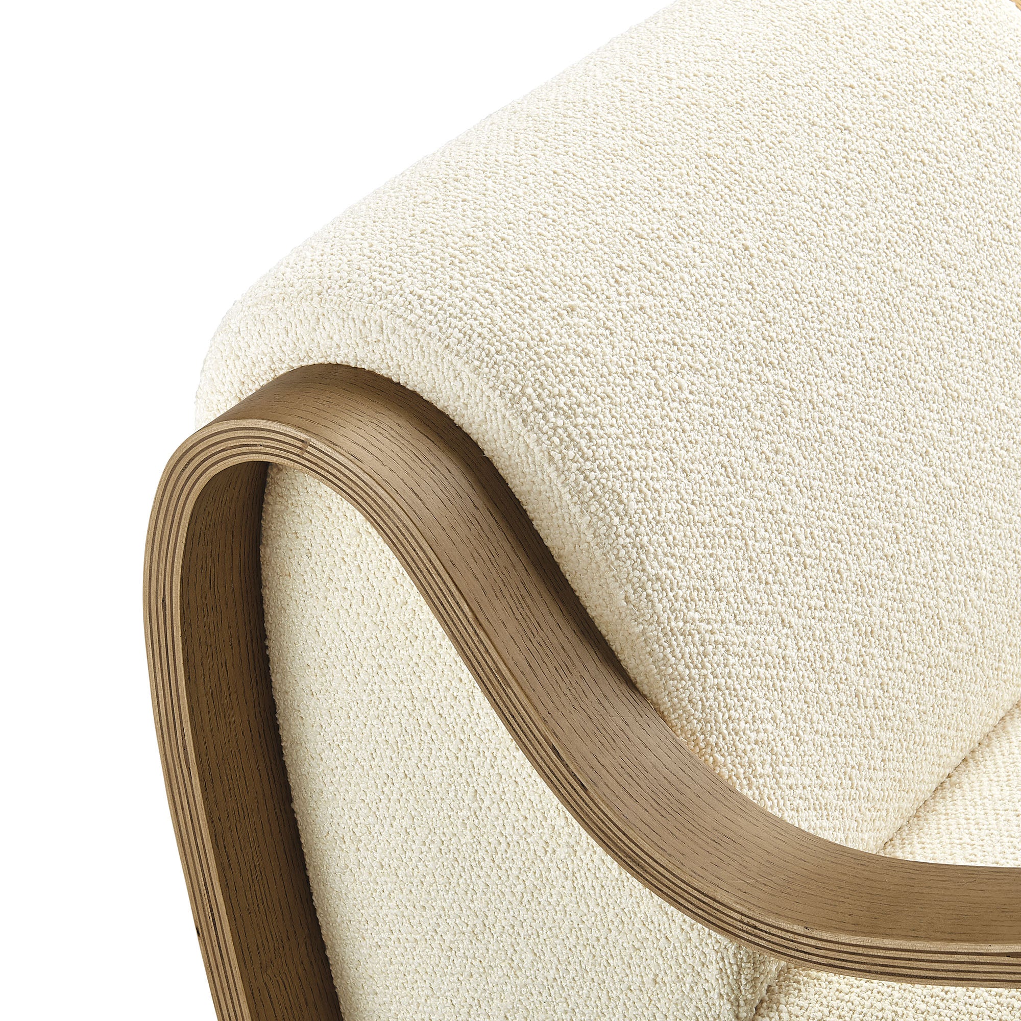 Atrium Lattice Boucle Accent Armchair - Cream