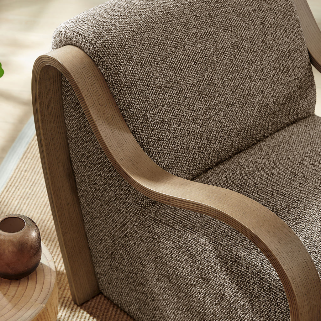 Atrium Lattice Boucle Accent Armchair - Earth