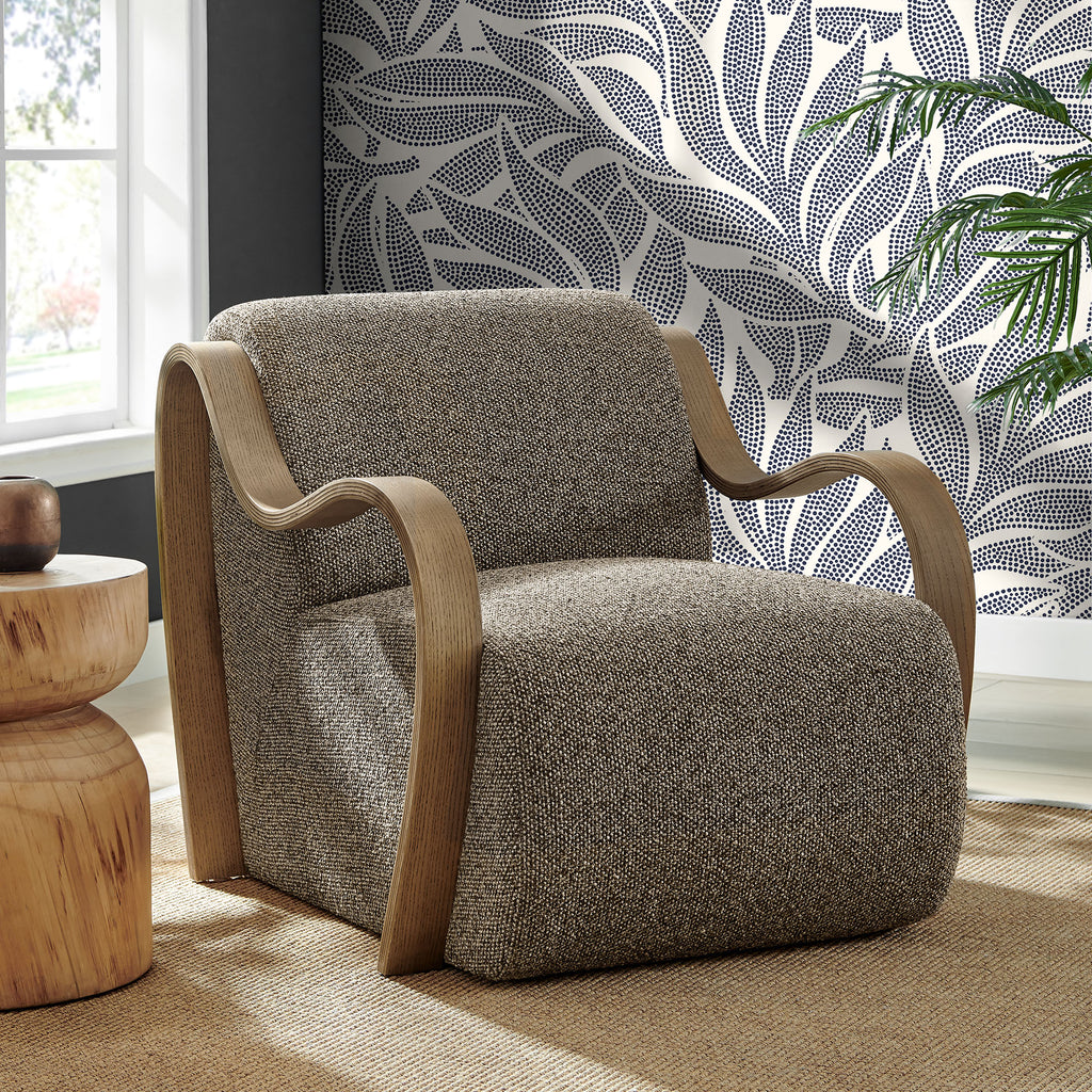 Atrium Lattice Boucle Accent Armchair - Earth