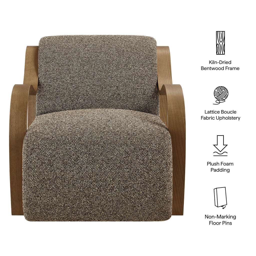 Atrium Lattice Boucle Accent Armchair - Earth