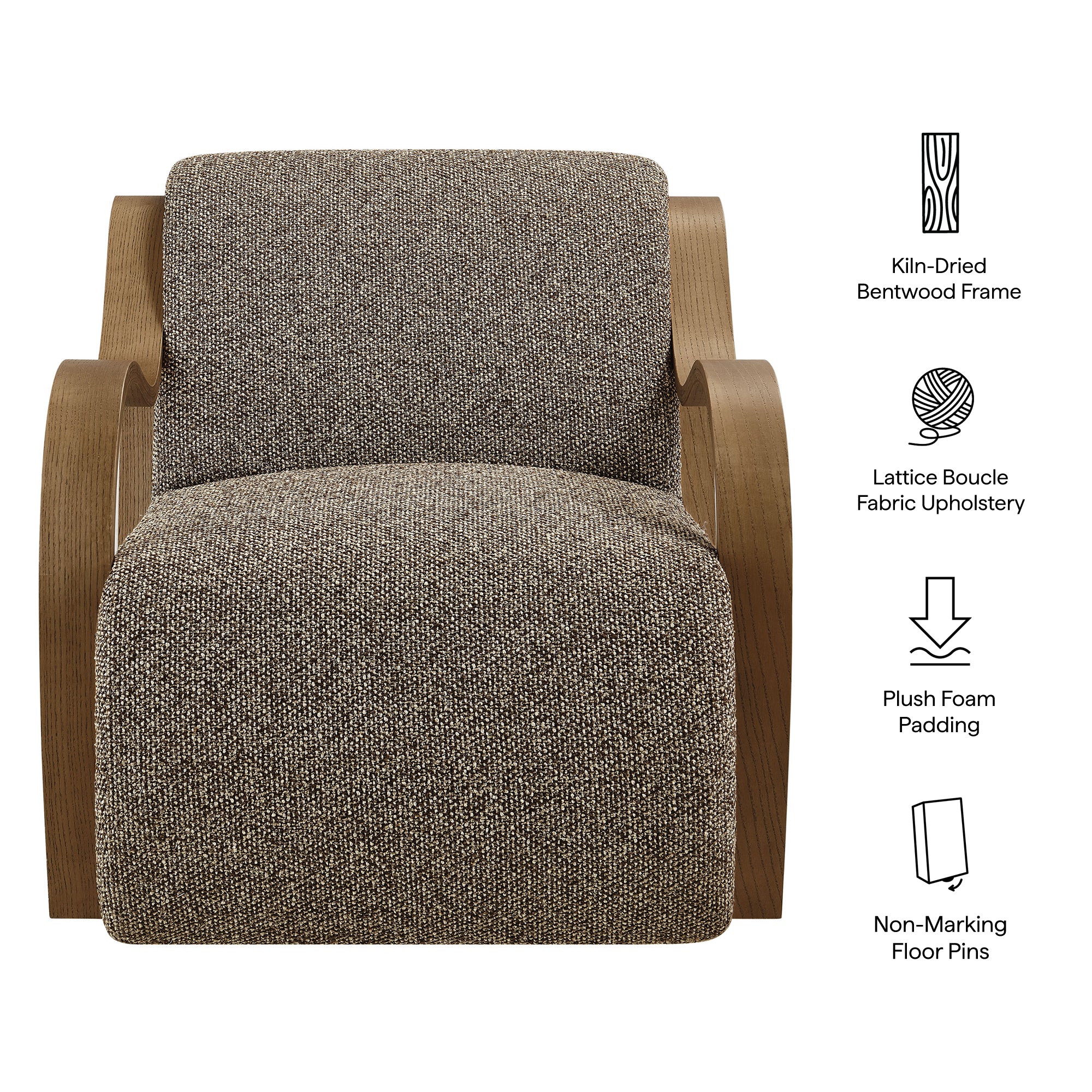 Atrium Lattice Boucle Accent Armchair - Earth