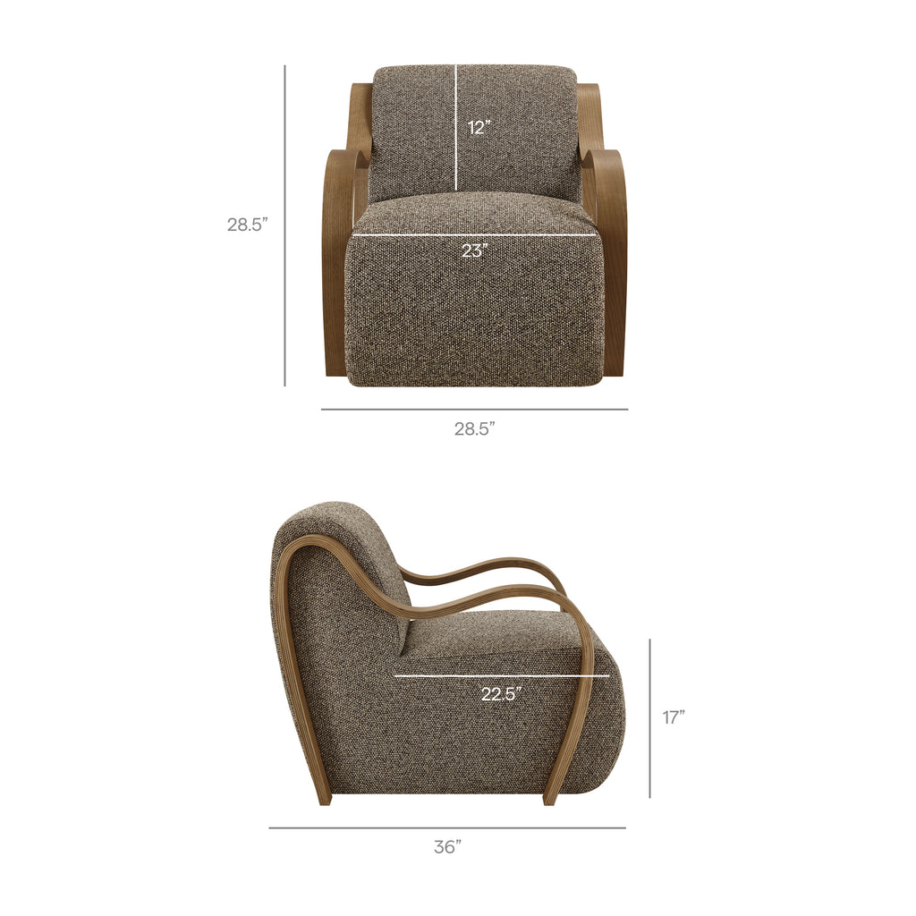 Atrium Lattice Boucle Accent Armchair - Earth