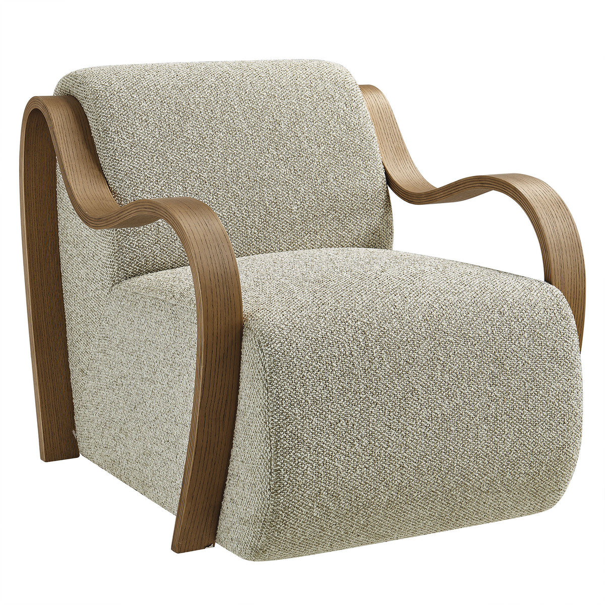 Atrium Lattice Boucle Accent Armchair - Marble