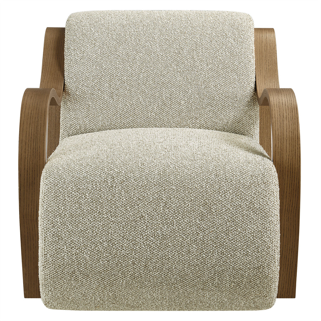 Atrium Lattice Boucle Accent Armchair - Marble