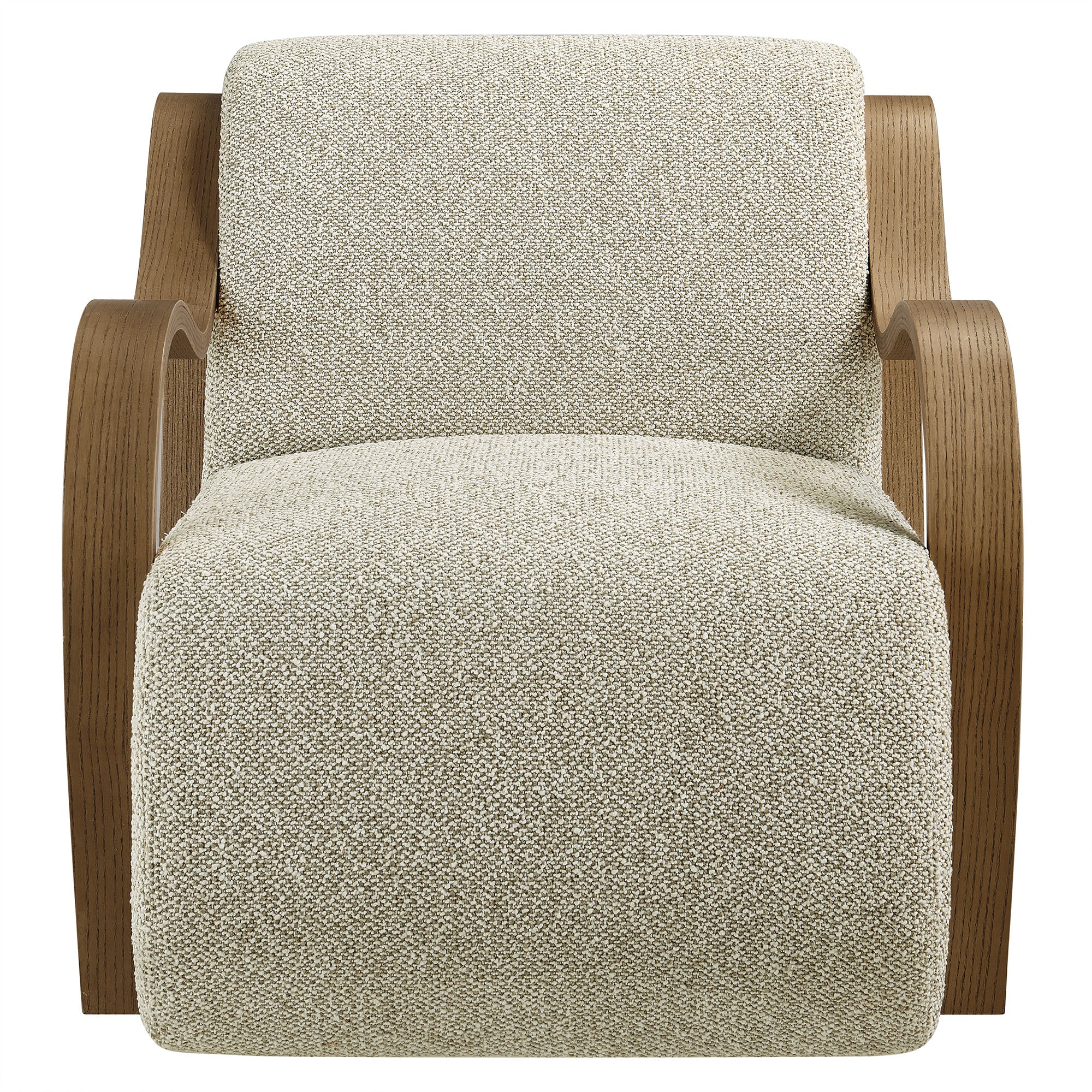 Atrium Lattice Boucle Accent Armchair - Marble
