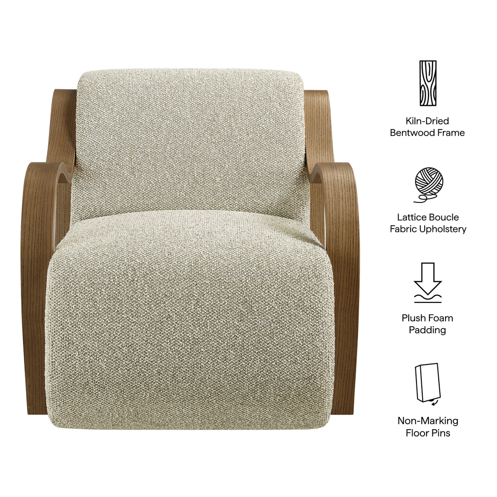 Atrium Lattice Boucle Accent Armchair - Marble