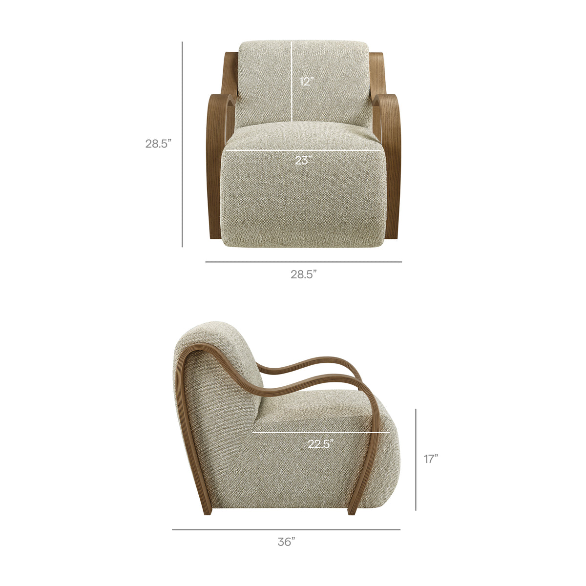 Atrium Lattice Boucle Accent Armchair - Marble