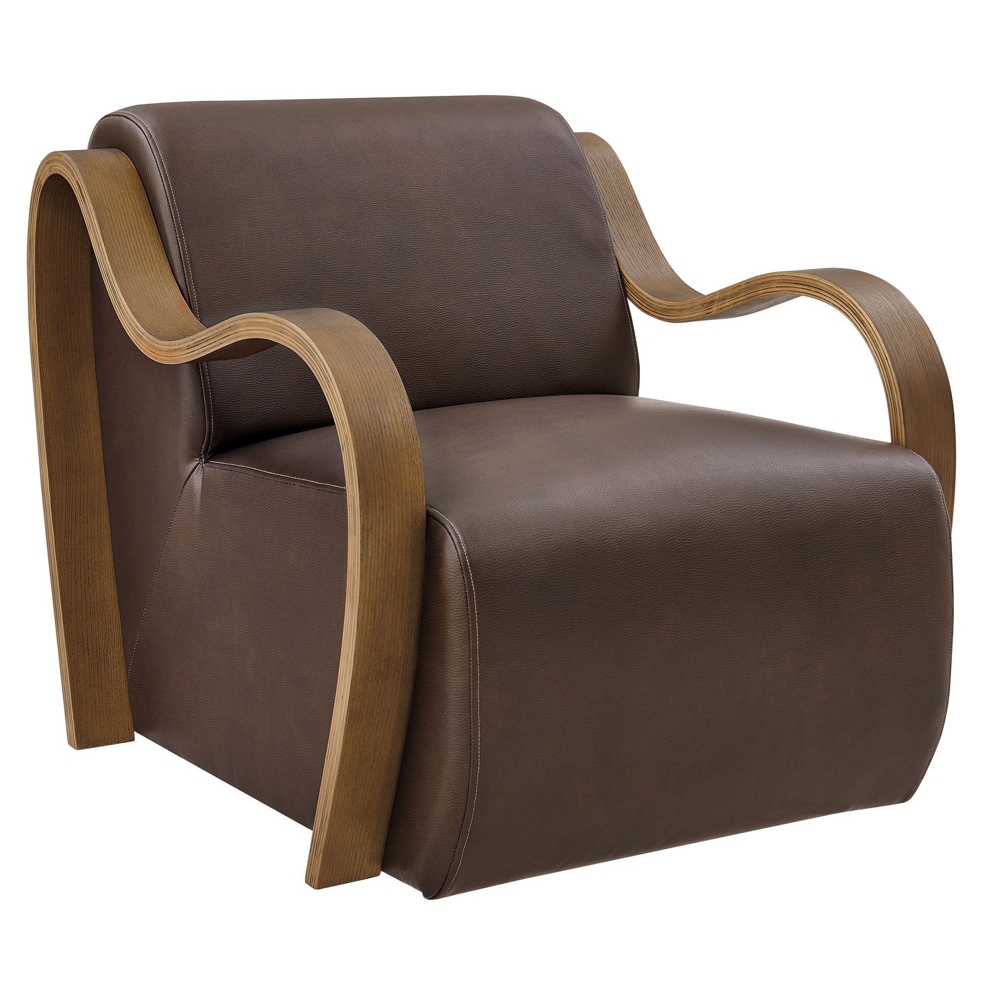 Atrium Vegan Leather Accent Armchair - Espresso