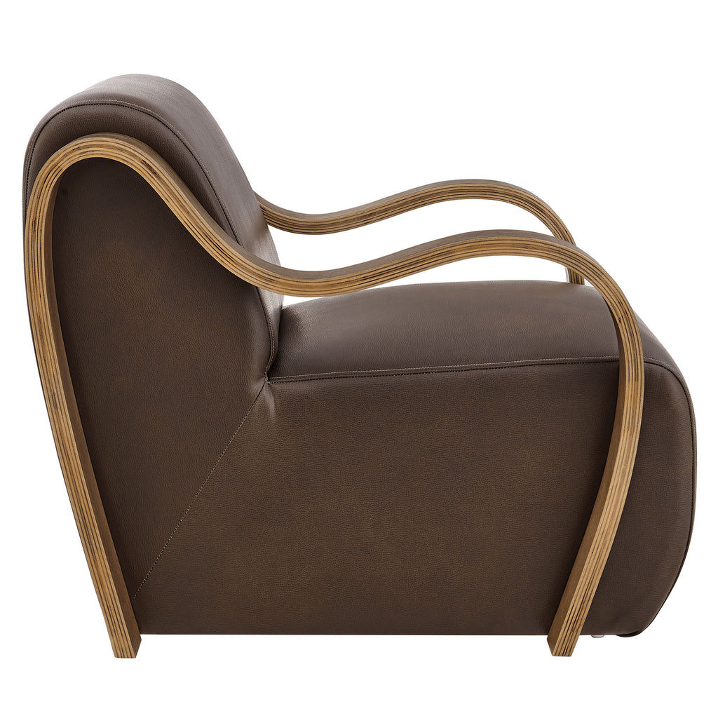 Atrium Vegan Leather Accent Armchair - Espresso