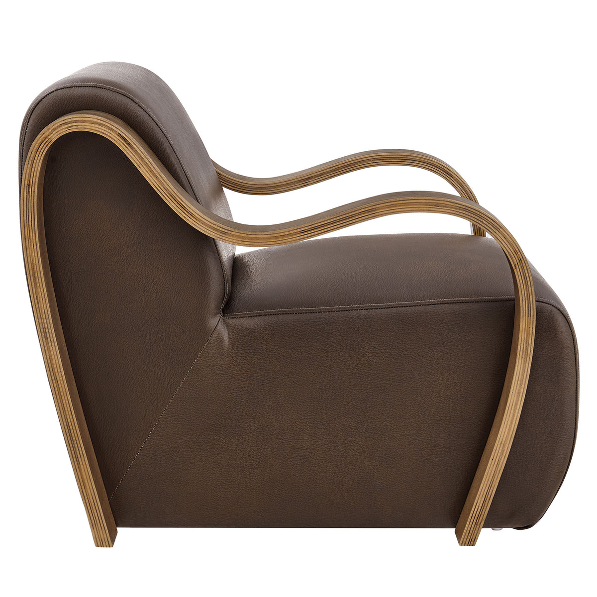 Atrium Vegan Leather Accent Armchair - Espresso