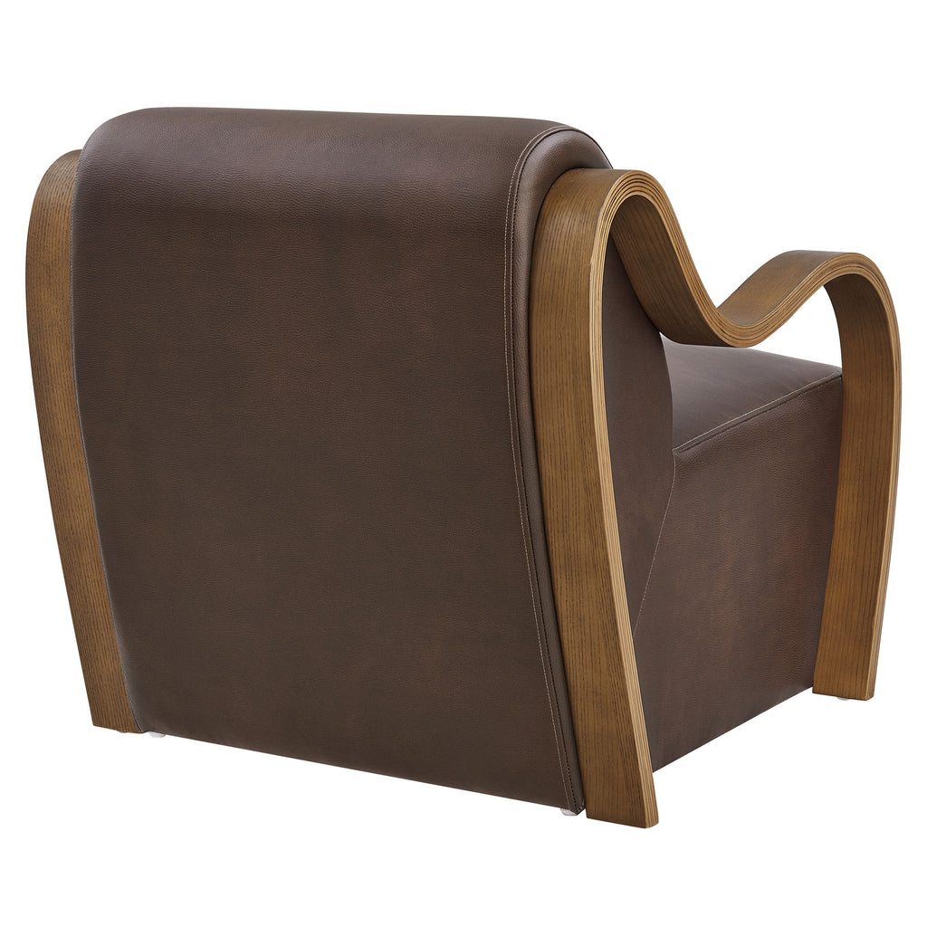 Atrium Vegan Leather Accent Armchair - Espresso