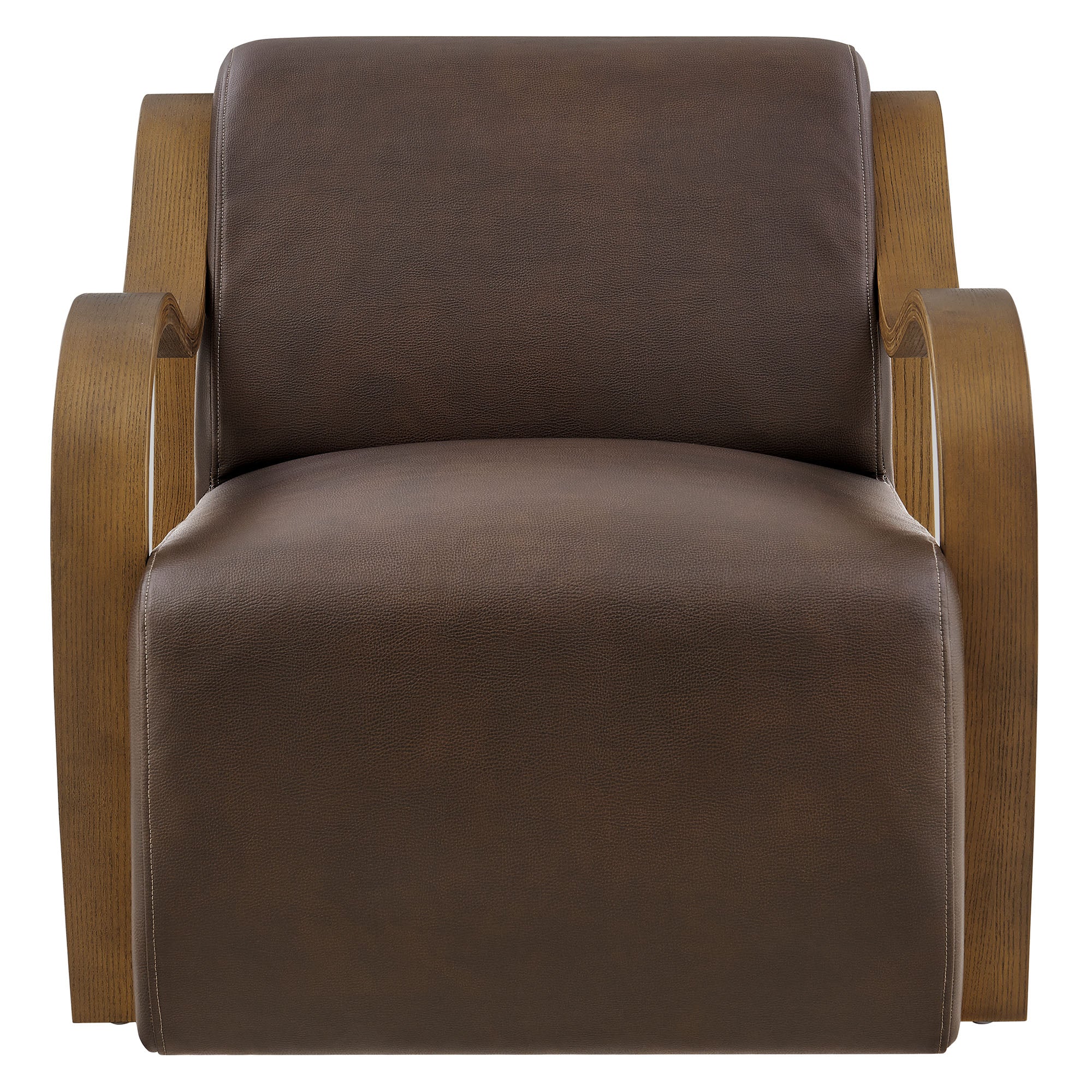 Atrium Vegan Leather Accent Armchair - Espresso