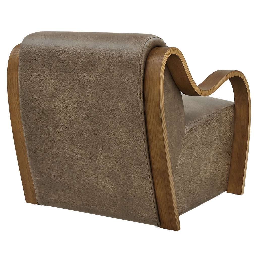 Atrium Vegan Leather Accent Armchair - Mushroom