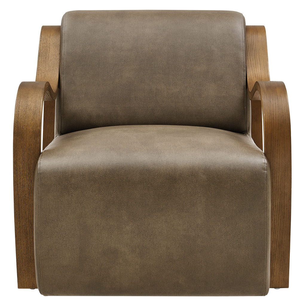 Atrium Vegan Leather Accent Armchair - Mushroom