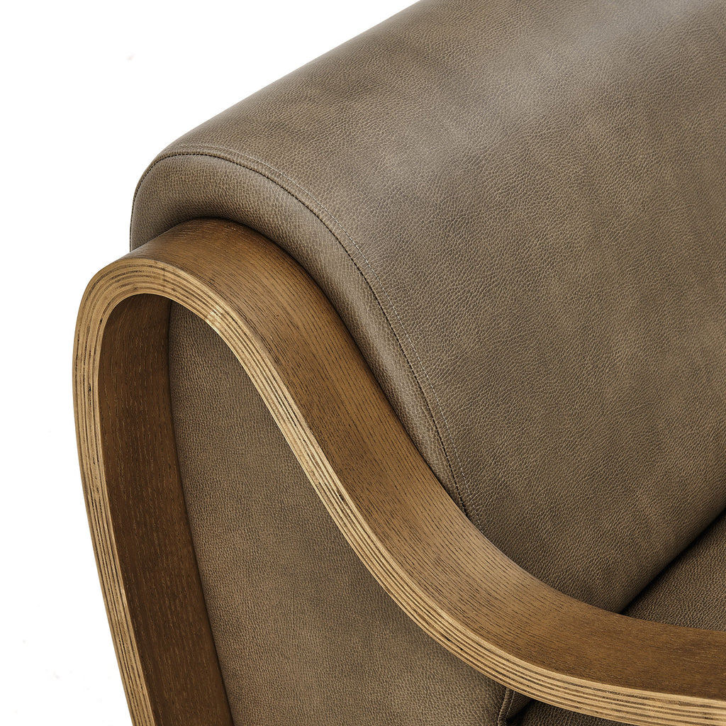 Atrium Vegan Leather Accent Armchair - Mushroom