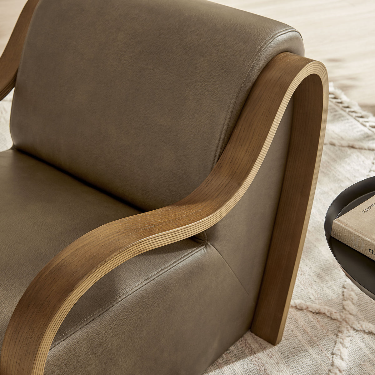 Atrium Vegan Leather Accent Armchair - Mushroom