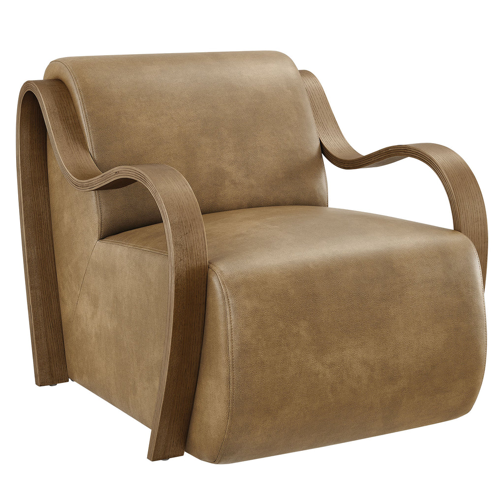 Atrium Vegan Leather Accent Armchair - Toast