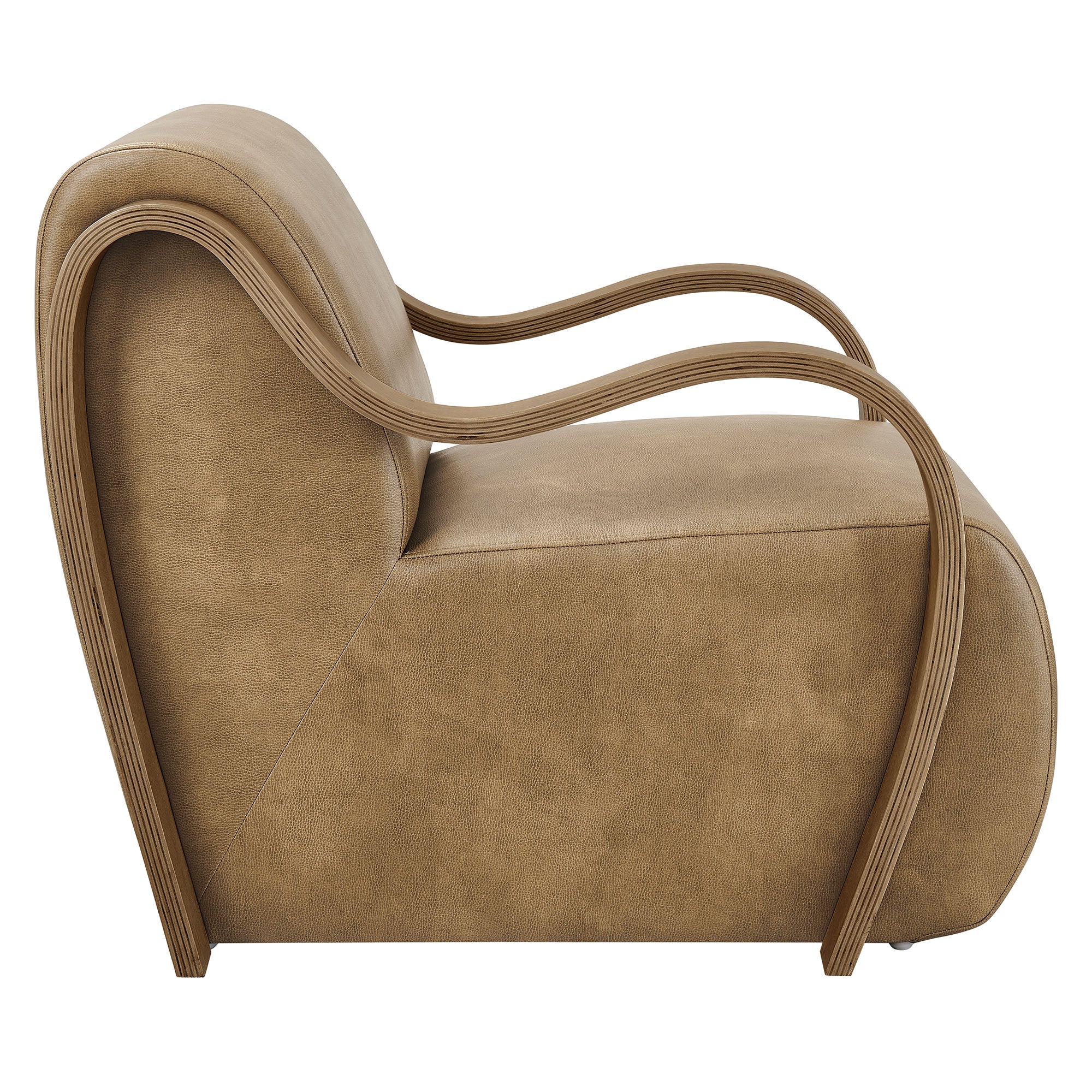 Atrium Vegan Leather Accent Armchair - Toast