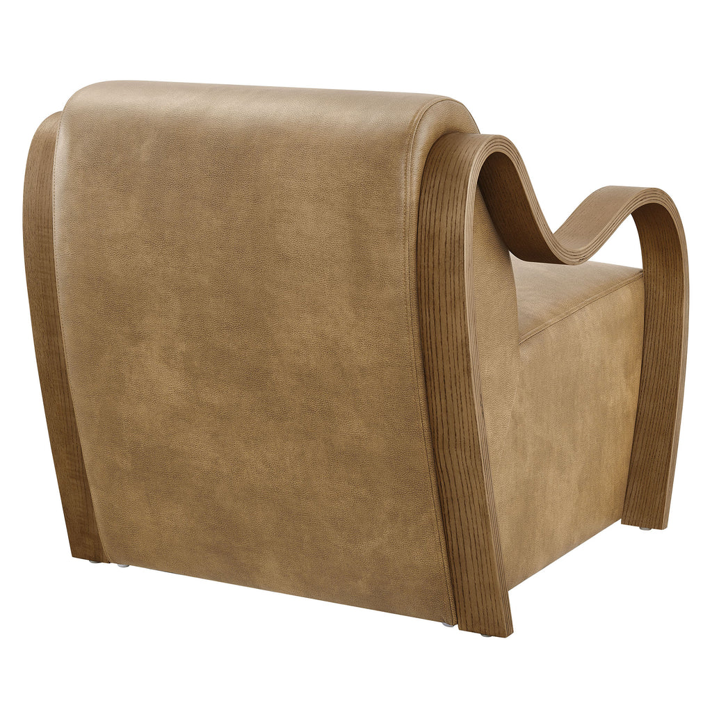 Atrium Vegan Leather Accent Armchair - Toast