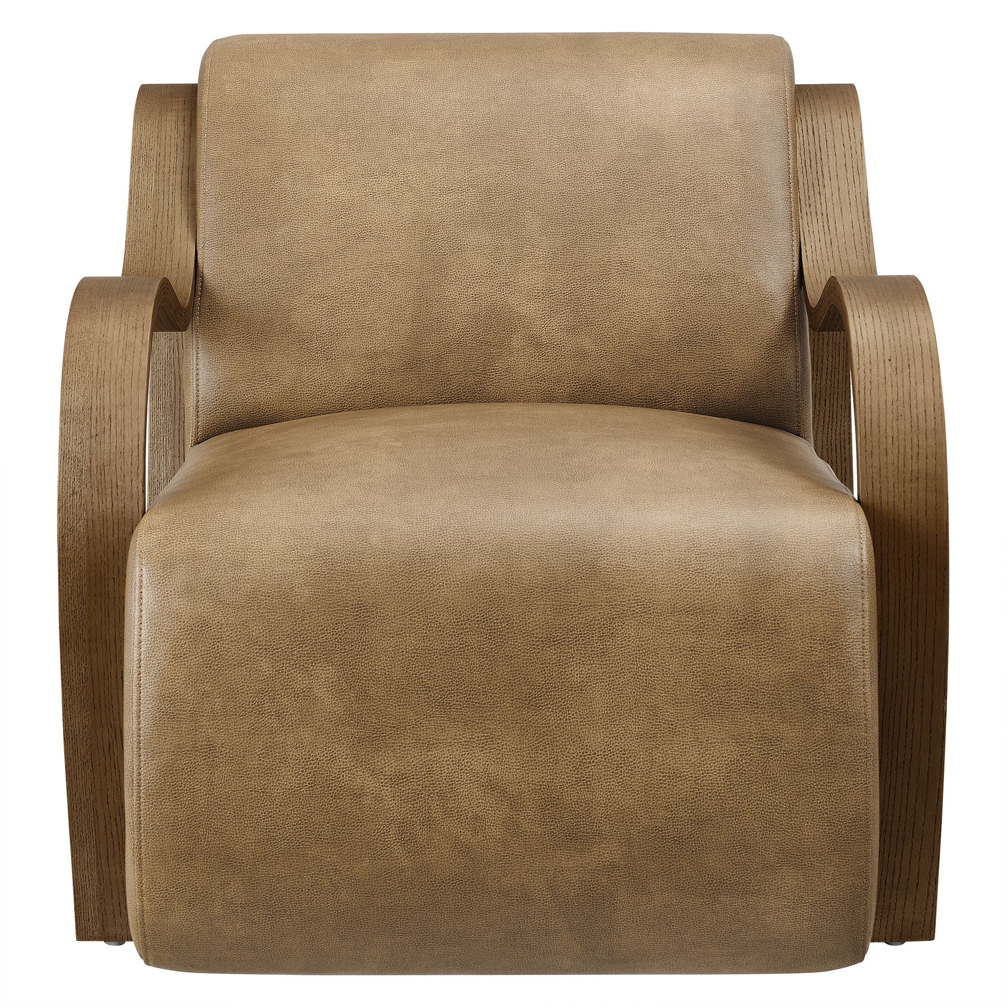 Atrium Vegan Leather Accent Armchair - Toast