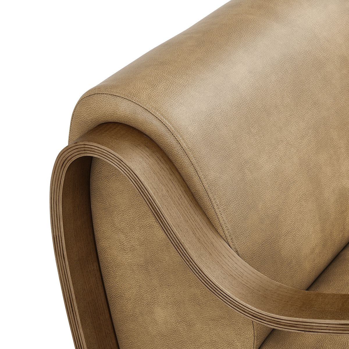 Atrium Vegan Leather Accent Armchair - Toast