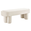 Mossi Oval Performance Velvet Accent Bench - Alabster