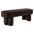 Mossi Oval Performance Velvet Accent Bench - Chocolate Brown