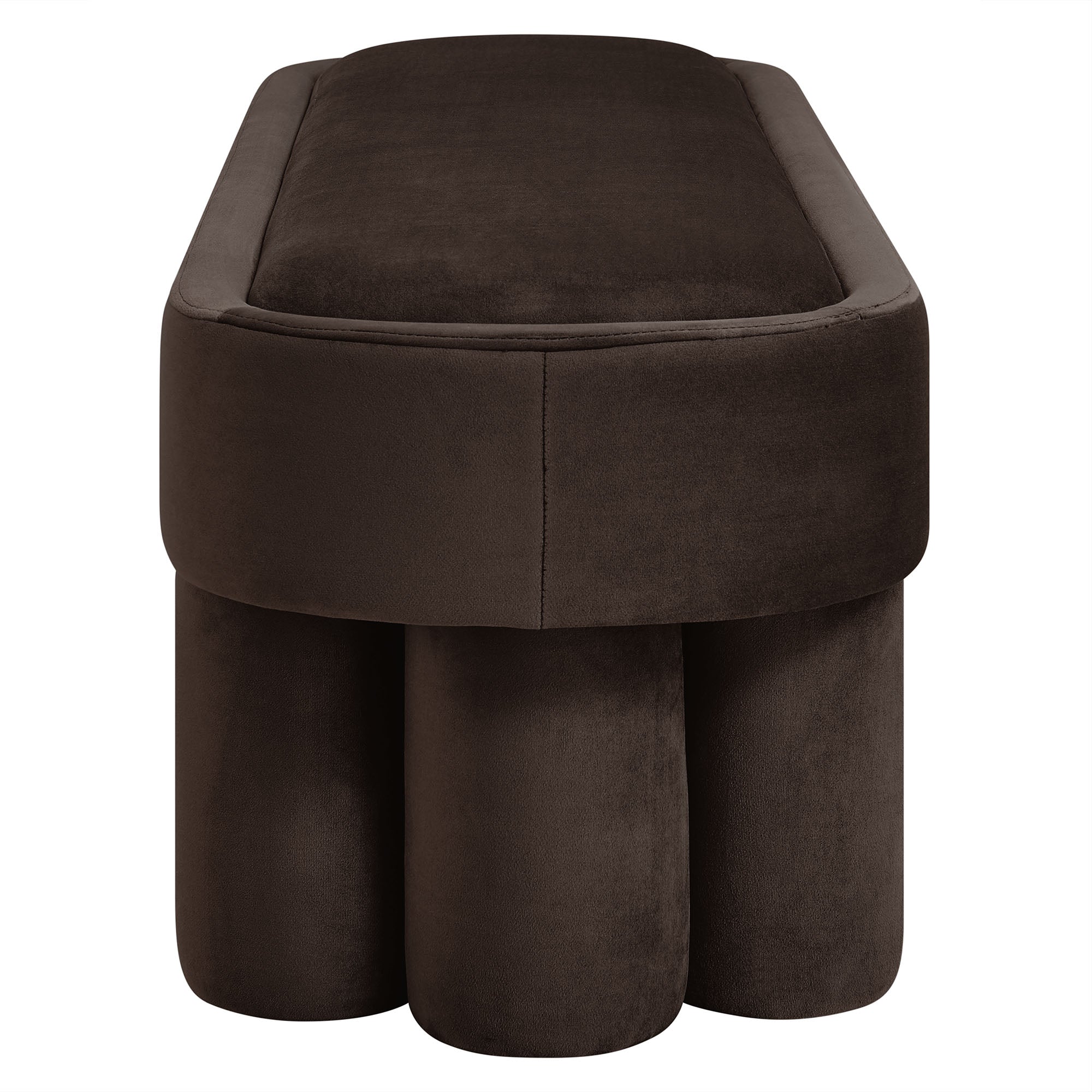 Mossi Oval Performance Velvet Accent Bench - Chocolate Brown