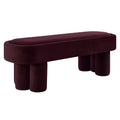 Mossi Oval Performance Velvet Accent Bench - Mulberry