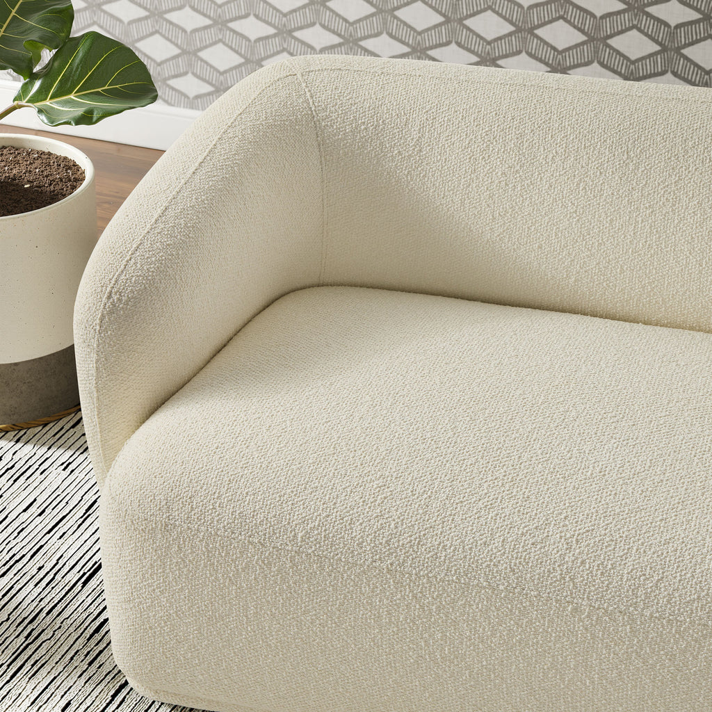 Monica 88 Inch Boucle Fabric Sofa - Cream
