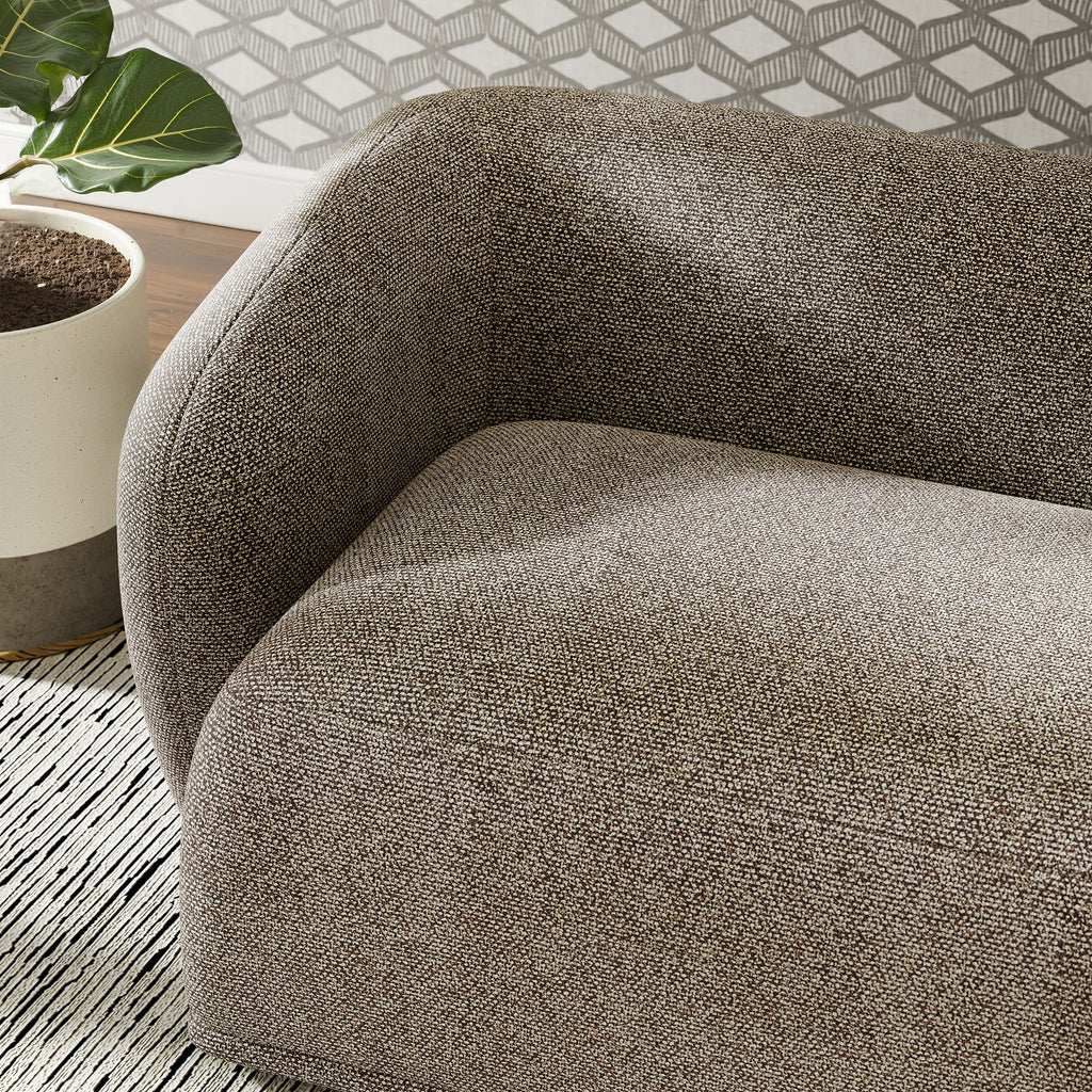 Monica 88 Inch Boucle Fabric Sofa - Earth